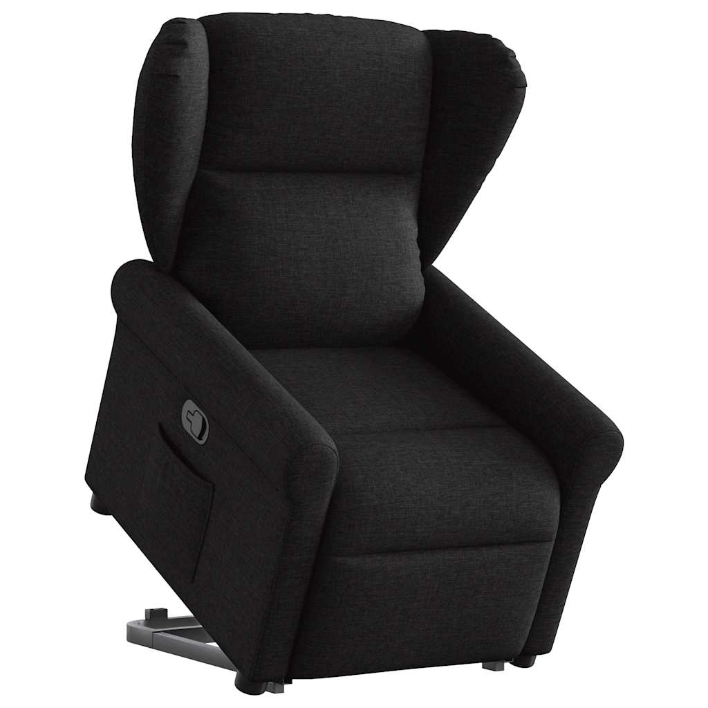 vidaXL Sillón reclinable elevable tela negro
