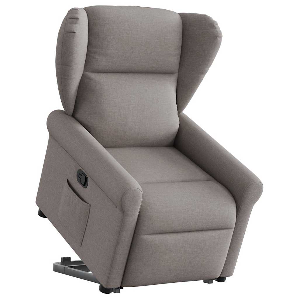 vidaXL Sillón reclinable elevable tela gris taupe