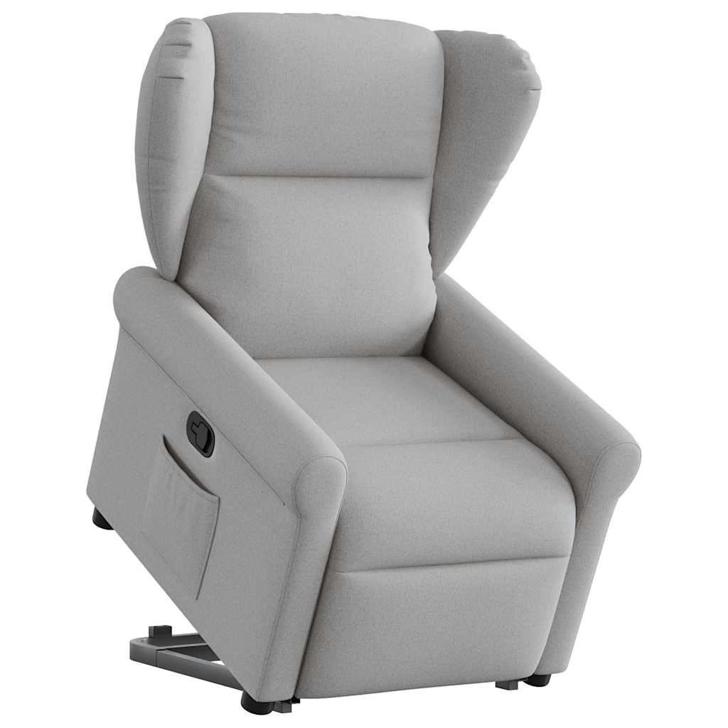 vidaXL Sillón reclinable elevable de tela gris nube