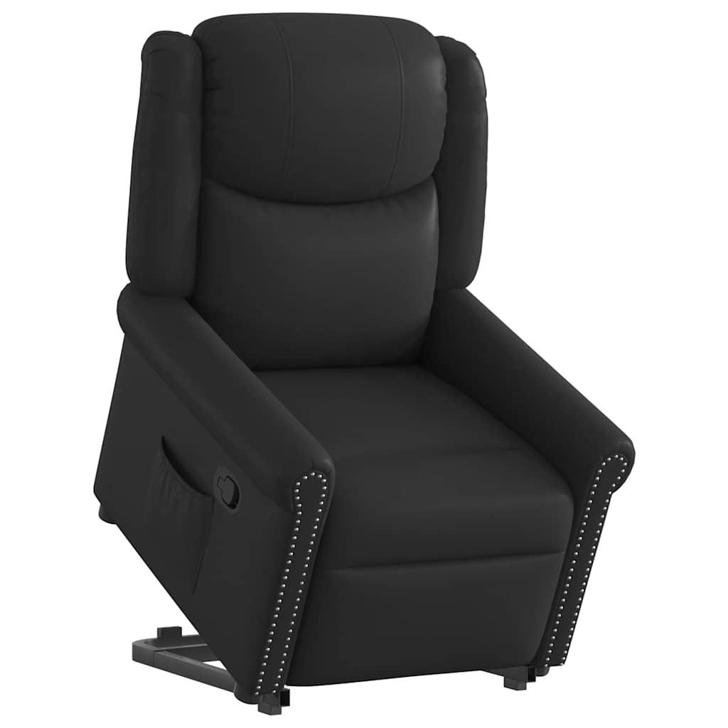 vidaXL Sillón reclinable vertical de cuero sintético negro brillante
