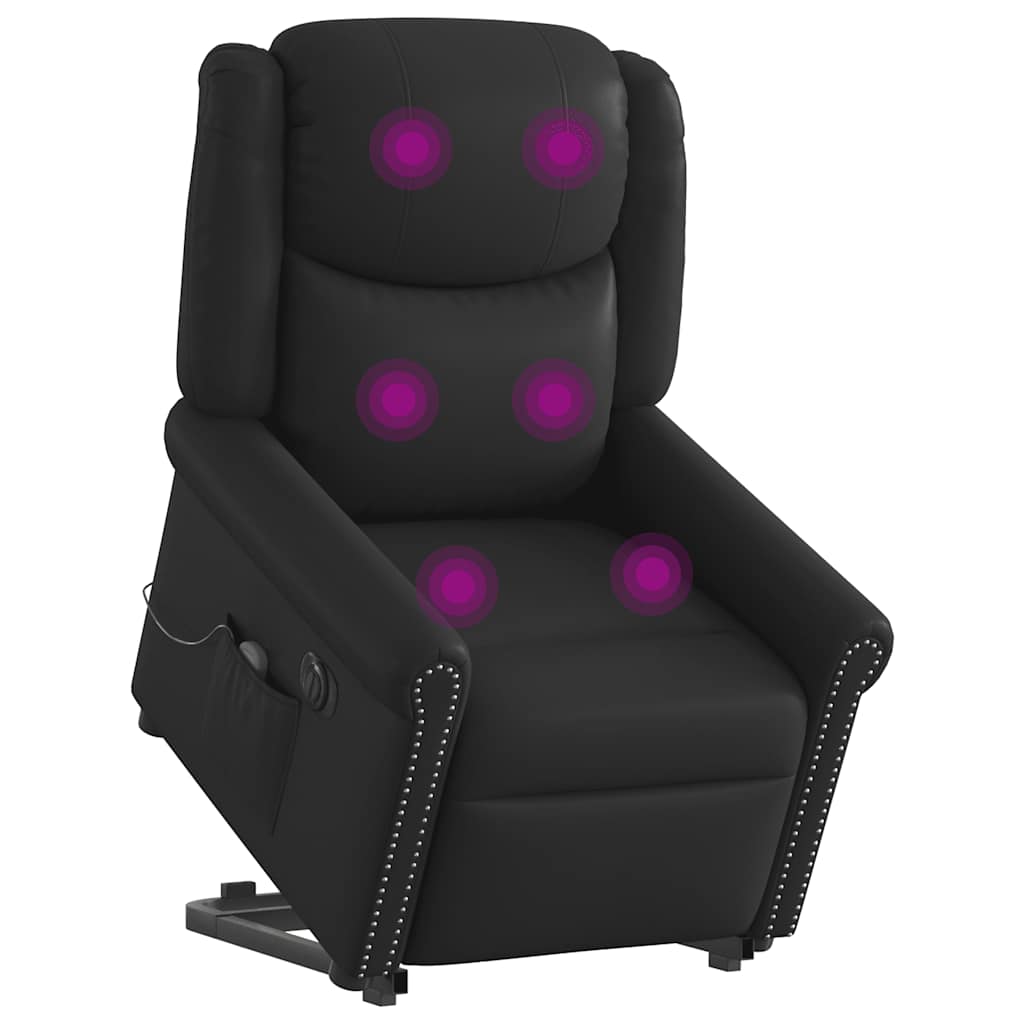 vidaXL Sillón de masaje elevable eléctrico negro brillante