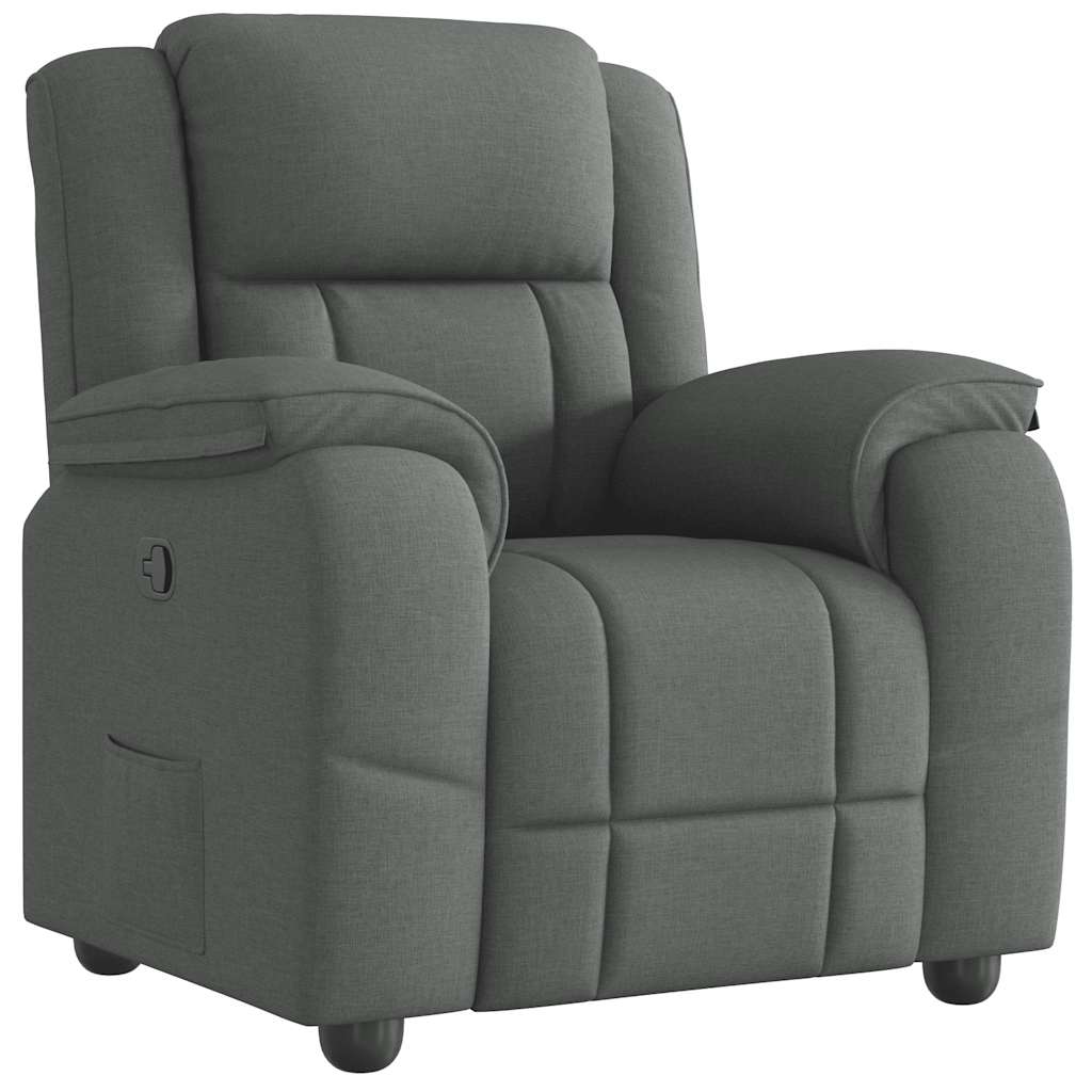 vidaXL Sillón reclinable de tela gris oscuro