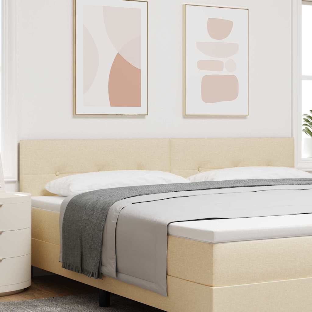 vidaXL Cabecero LED con tiras LED con cabecera Crema 200 cm tela