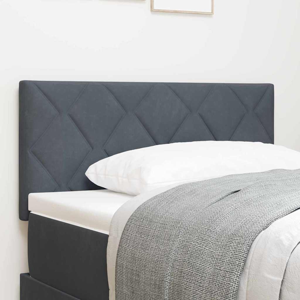 vidaXL Cabecero LED Gris oscuro 90 cm Terciopelo
