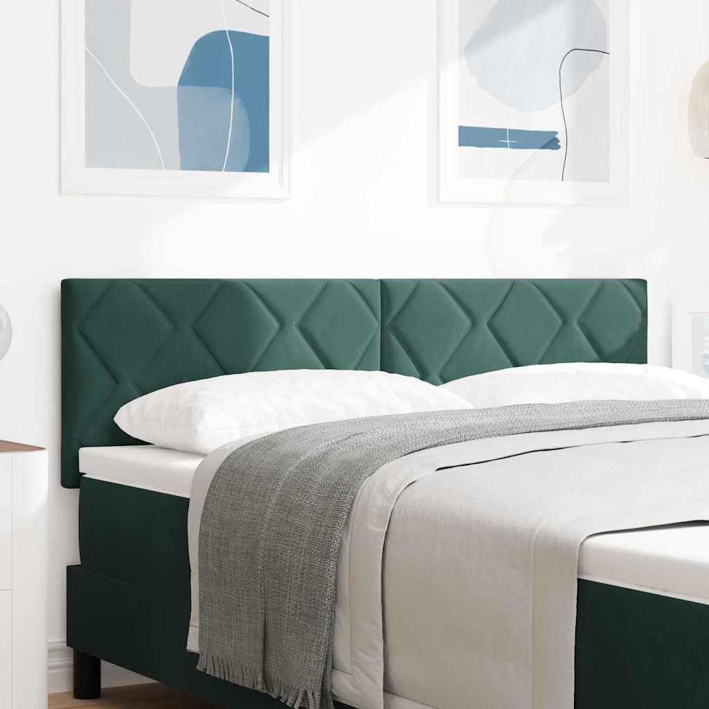 vidaXL Cabecero LED Verde oscuro 160 cm Terciopelo