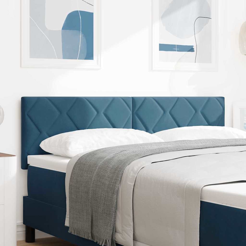 vidaXL Cabecero LED Azul Oscuro 160 cm Terciopelo