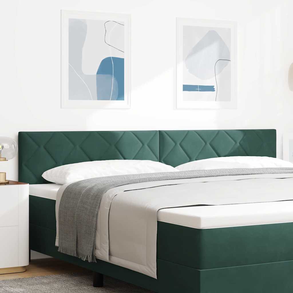 vidaXL Cabecero LED Verde oscuro 200 cm Terciopelo
