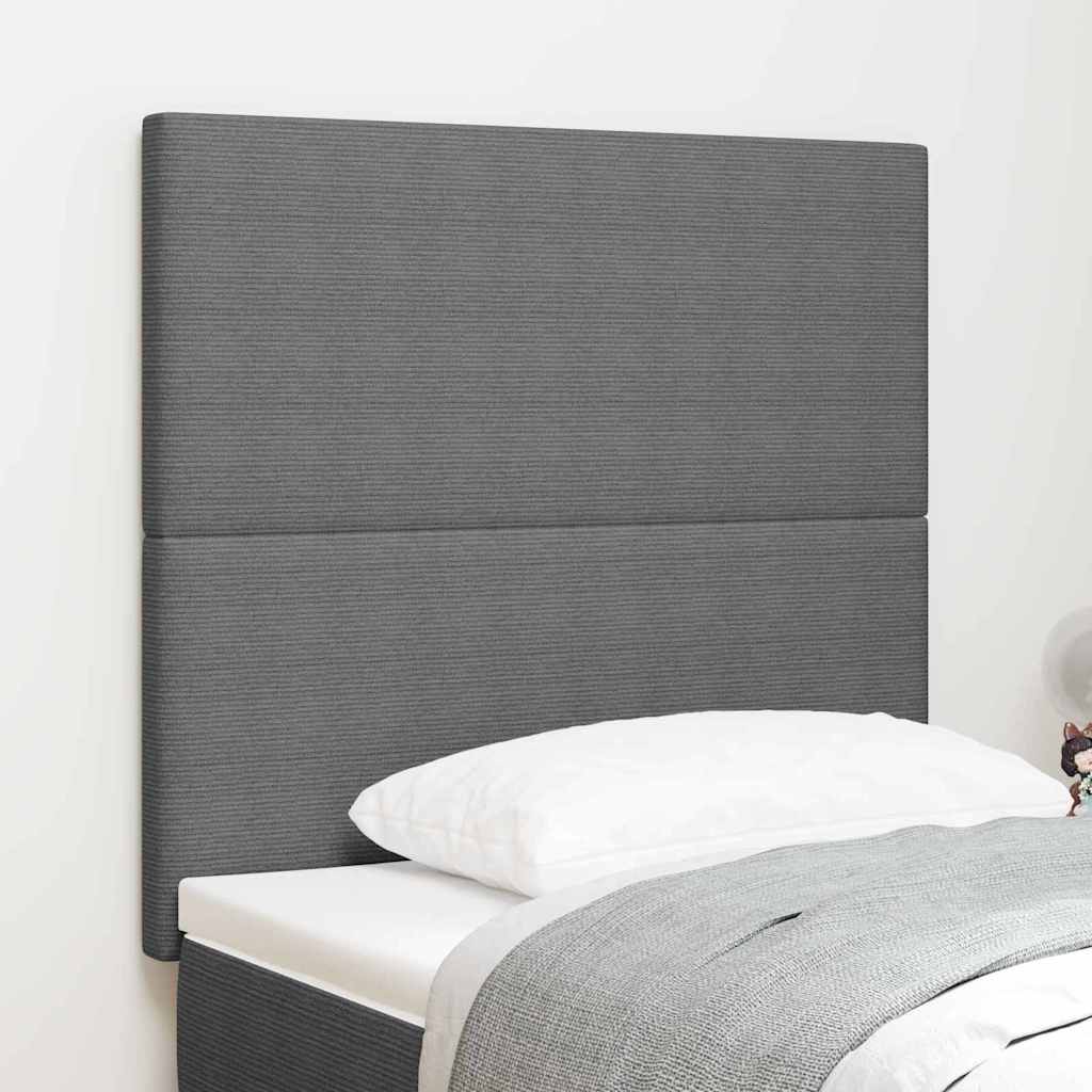 vidaXL Cabecero LED con tiras LED Manual Gris Claro 90 cm Tela de Pana