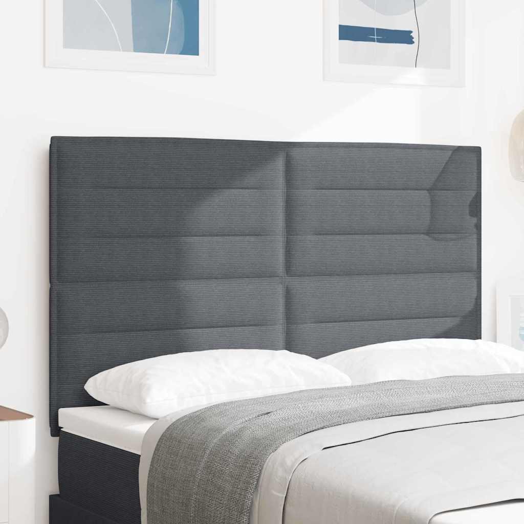 vidaXL Cabecero LED con tiras LED Gris oscuro 160 cm Tela de Pana