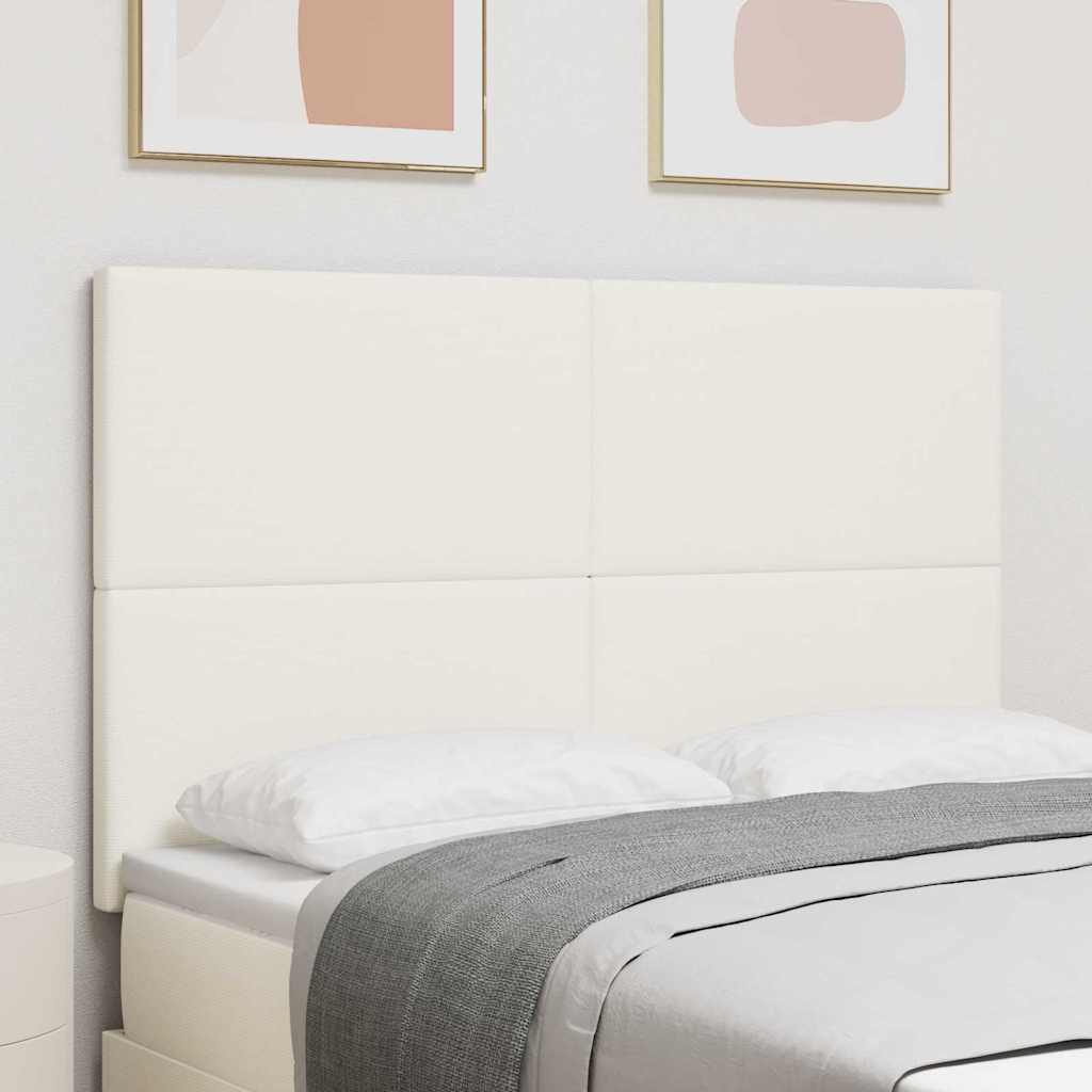 vidaXL Cabecero LED con tiras LED Manual Crema 160 cm Tela de Pana