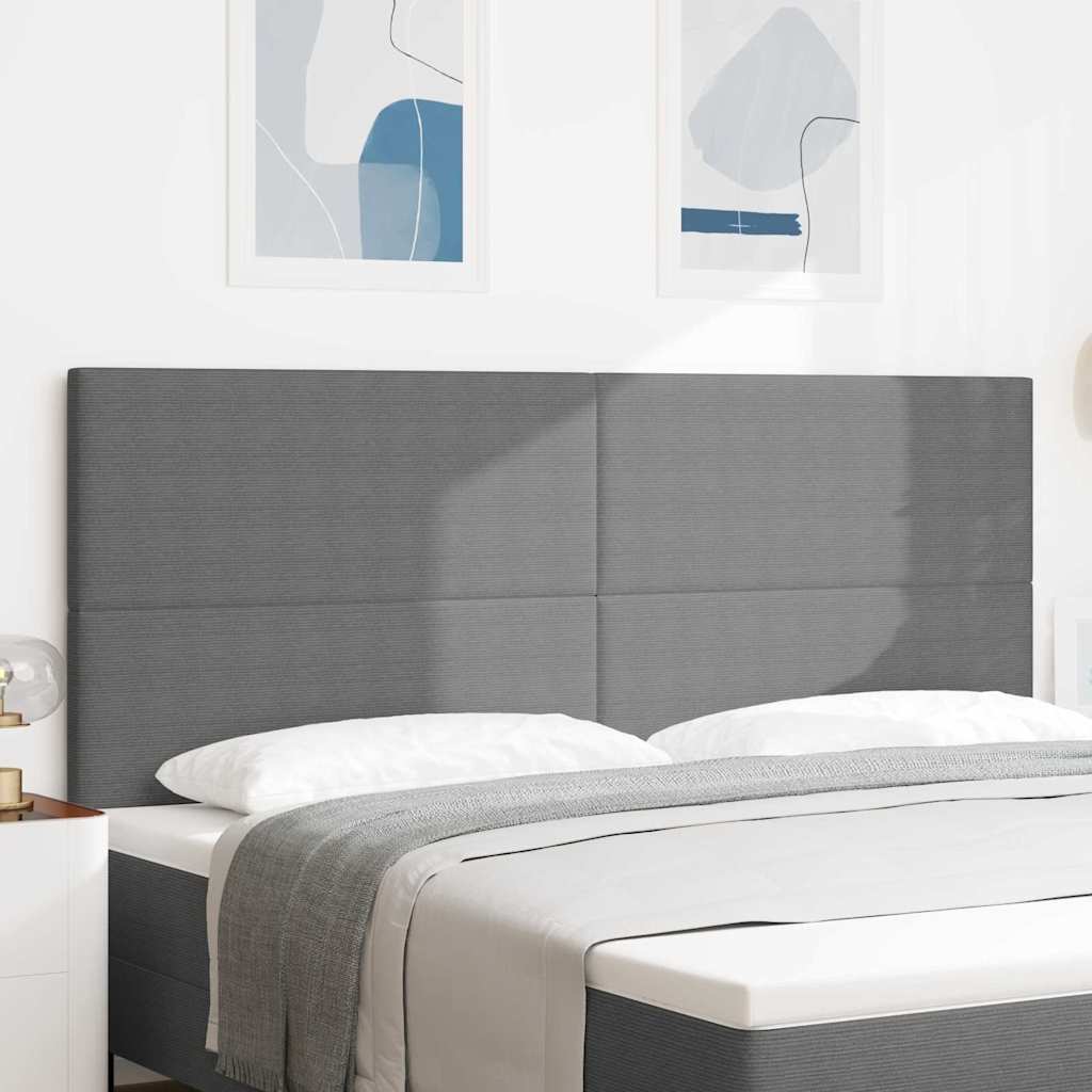 vidaXL Cabecero LED con tiras LED Gris Claro 200 cm Tela de Pana