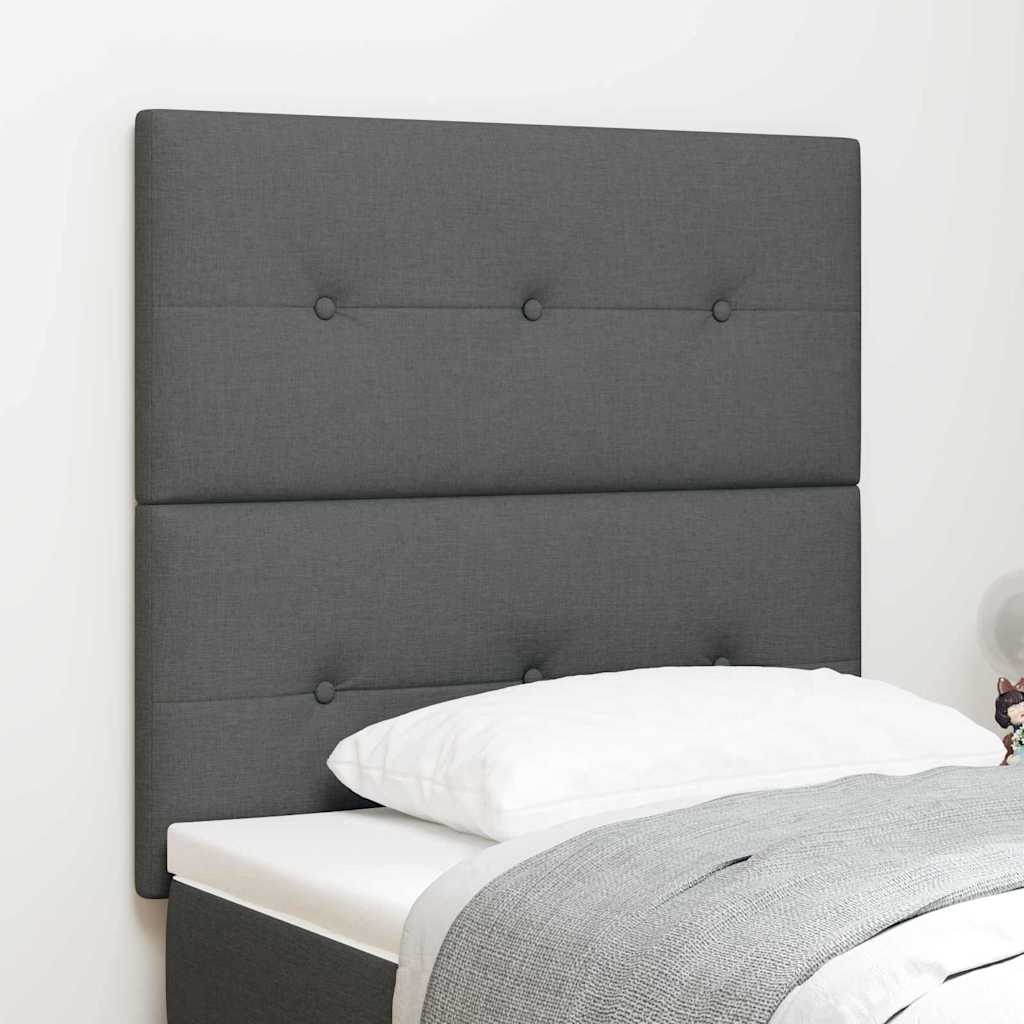 vidaXL Cabecero LED con tiras LED con cabecera Gris oscuro 100 cm tela