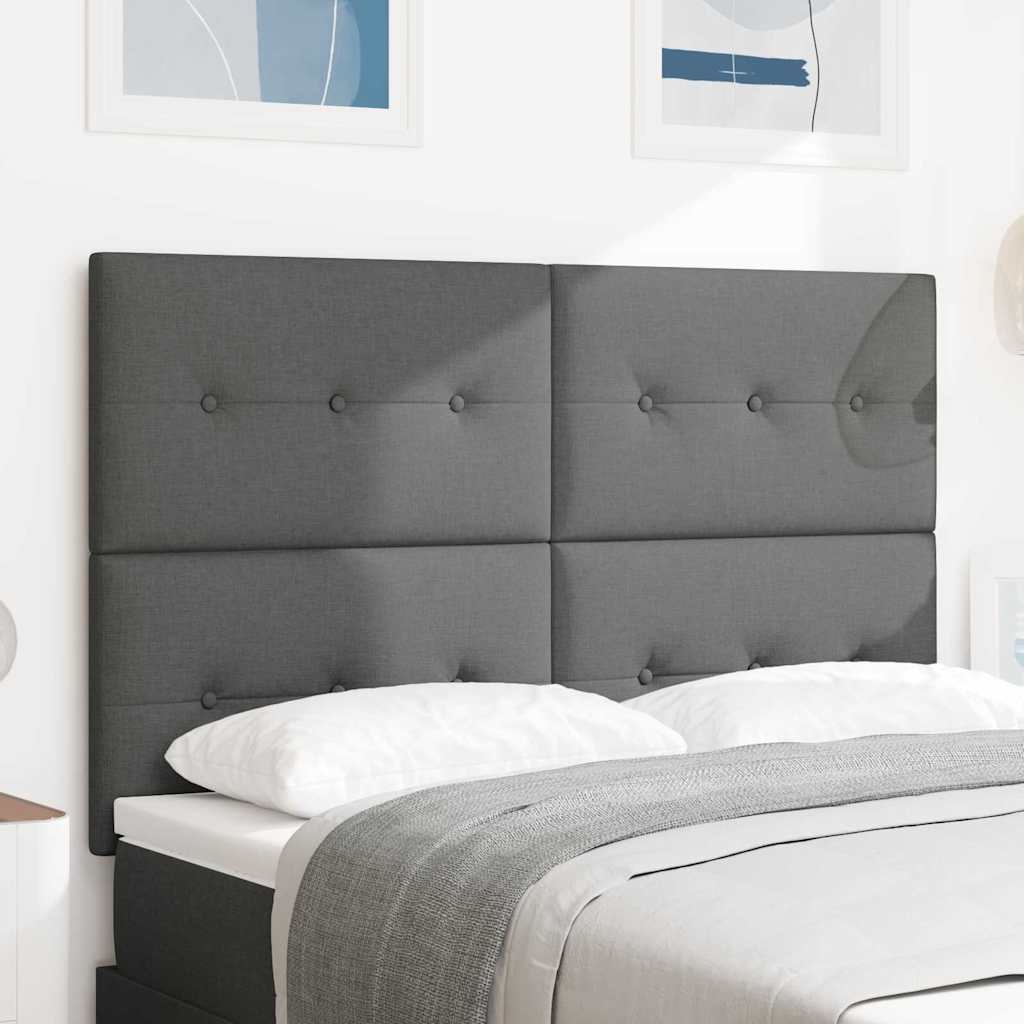 vidaXL Cabecero LED con tiras LED con cabecera Gris oscuro 160 cm tela