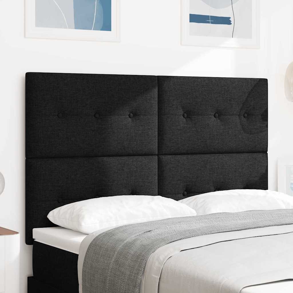vidaXL Cabecero LED con tiras LED con cabecera Negro 160 cm tela