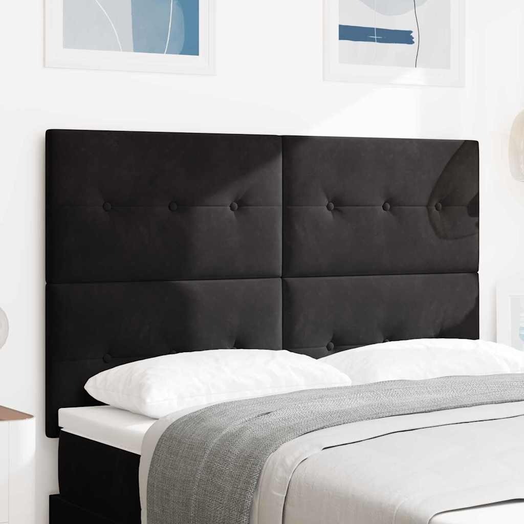 vidaXL Cabecero LED con tiras LED Manual Negro 160 cm Terciopelo
