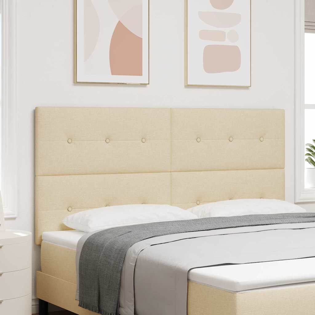 vidaXL Cabecero LED con tiras LED con cabecera Crema 180 cm tela