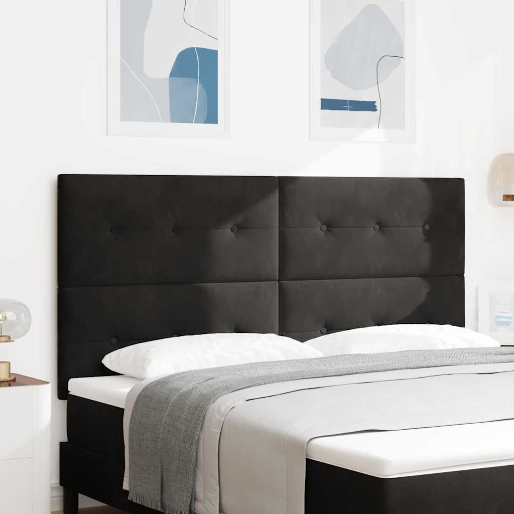 vidaXL Cabecero LED con tiras LED Manual Negro 180 cm Terciopelo