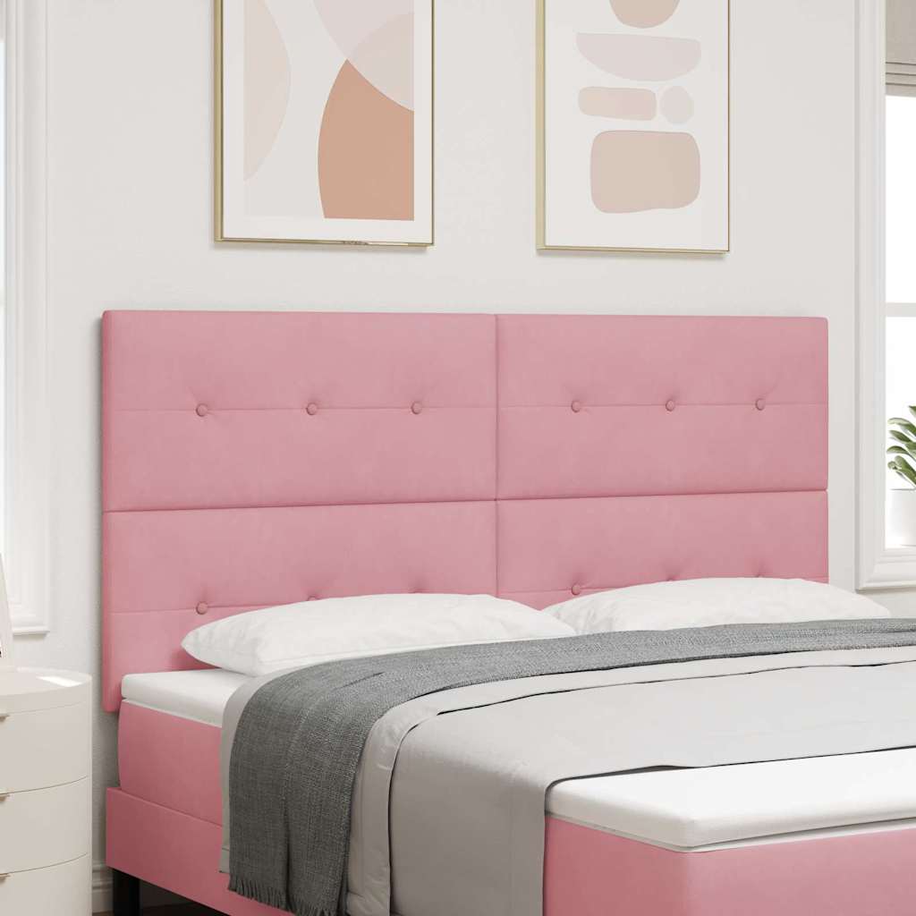 vidaXL Cabecero LED con tiras LED Manual Rosa 180 cm Terciopelo