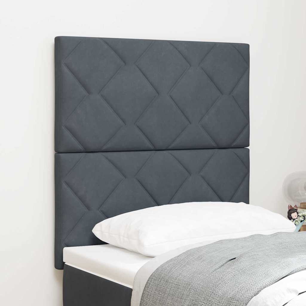 vidaXL Cabecero LED Gris oscuro 80 cm Terciopelo
