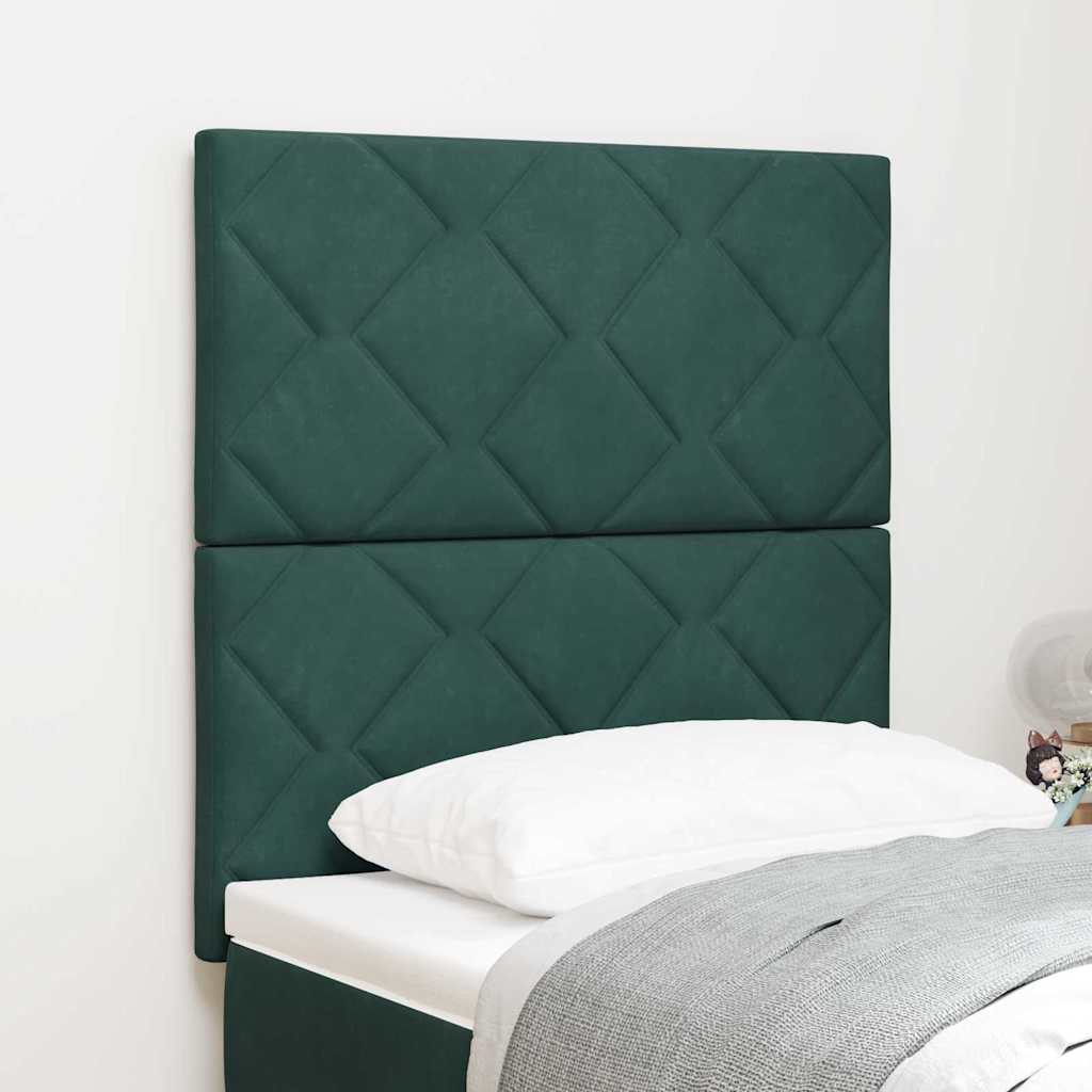 vidaXL Cabecero LED Verde oscuro 80 cm Terciopelo