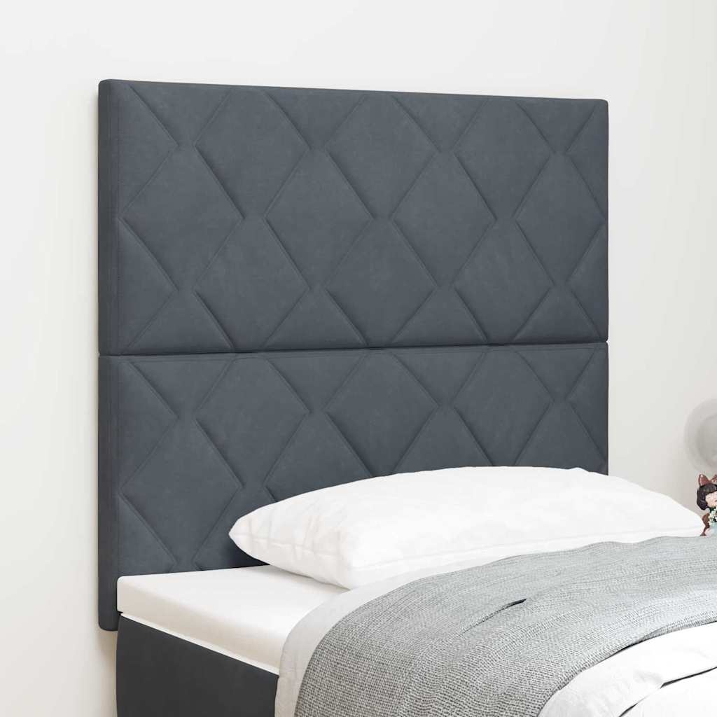 vidaXL Cabecero LED Gris oscuro 90 cm Terciopelo