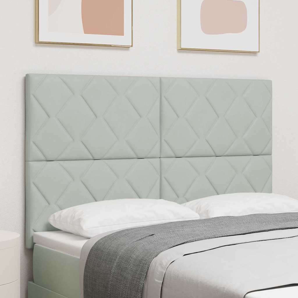 vidaXL Cabecero LED Gris Claro 144 cm Terciopelo