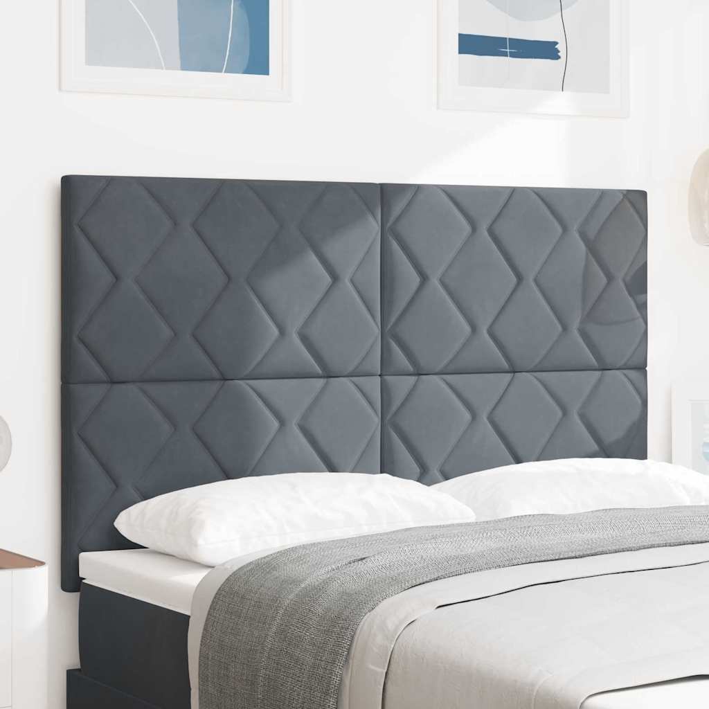 vidaXL Cabecero LED Gris oscuro 144 cm Terciopelo