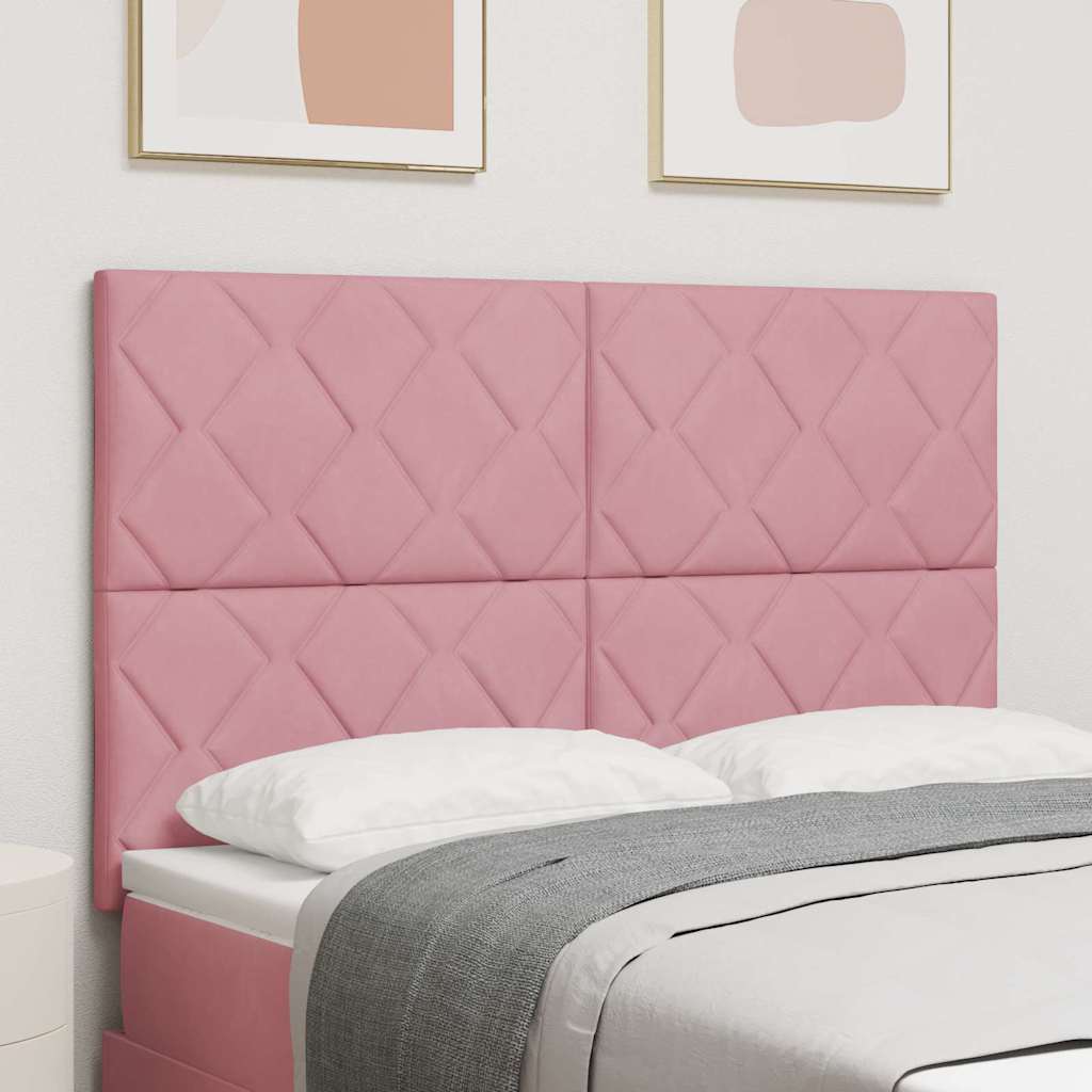 vidaXL Cabecero LED Rosa 144 cm Terciopelo