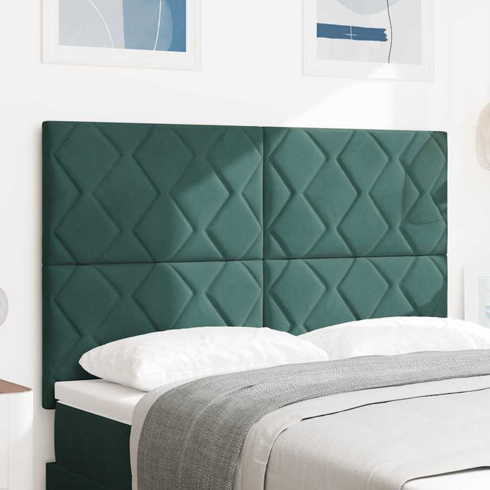 vidaXL Cabecero LED Verde oscuro 160 cm Terciopelo