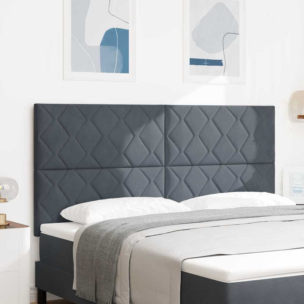 vidaXL Cabecero LED Gris oscuro 180 cm Terciopelo