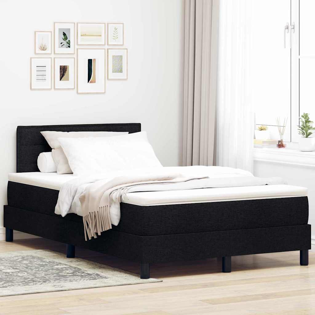 vidaXL Cama tipo Box Spring con cabecera Negro 120 x 200 cm tela