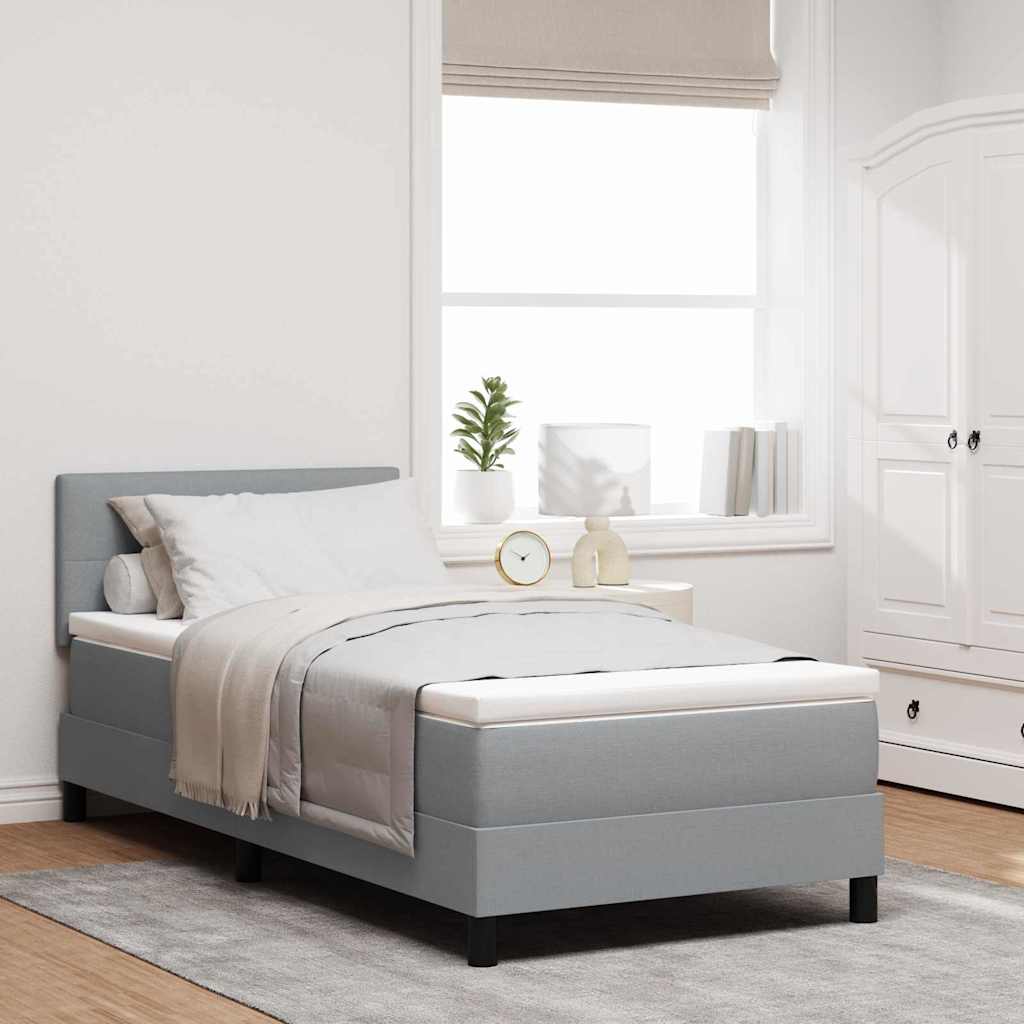 vidaXL Cama tipo Box Spring con cabecera Gris Claro 100 x 200 cm tela