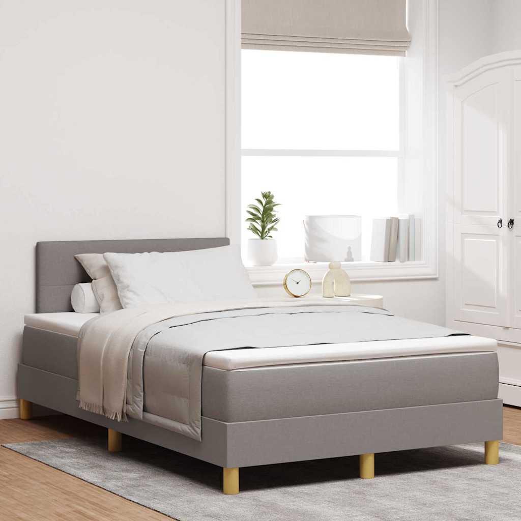 vidaXL Cama tipo Box Spring con cojín Manual Taupé 120 x 190 cm tela