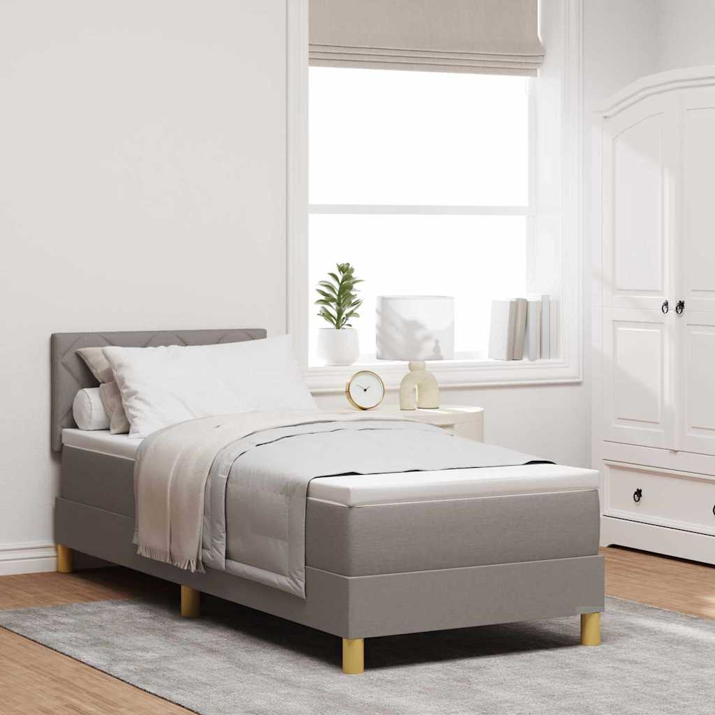 vidaXL Cama tipo Box Spring con cojín Manual Taupé 80 x 200 cm tela