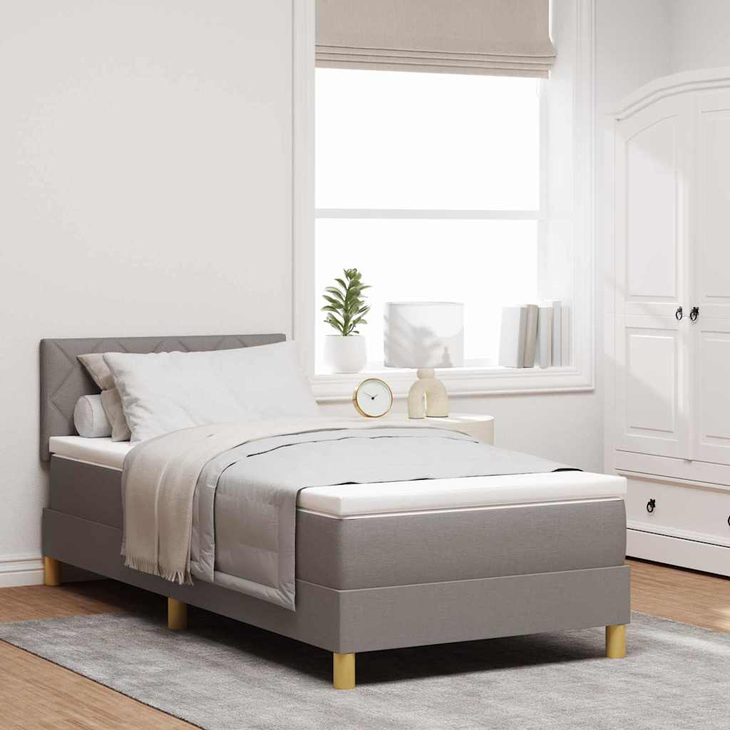 vidaXL Cama tipo Box Spring con cojín Manual Taupé 90 x 200 cm tela