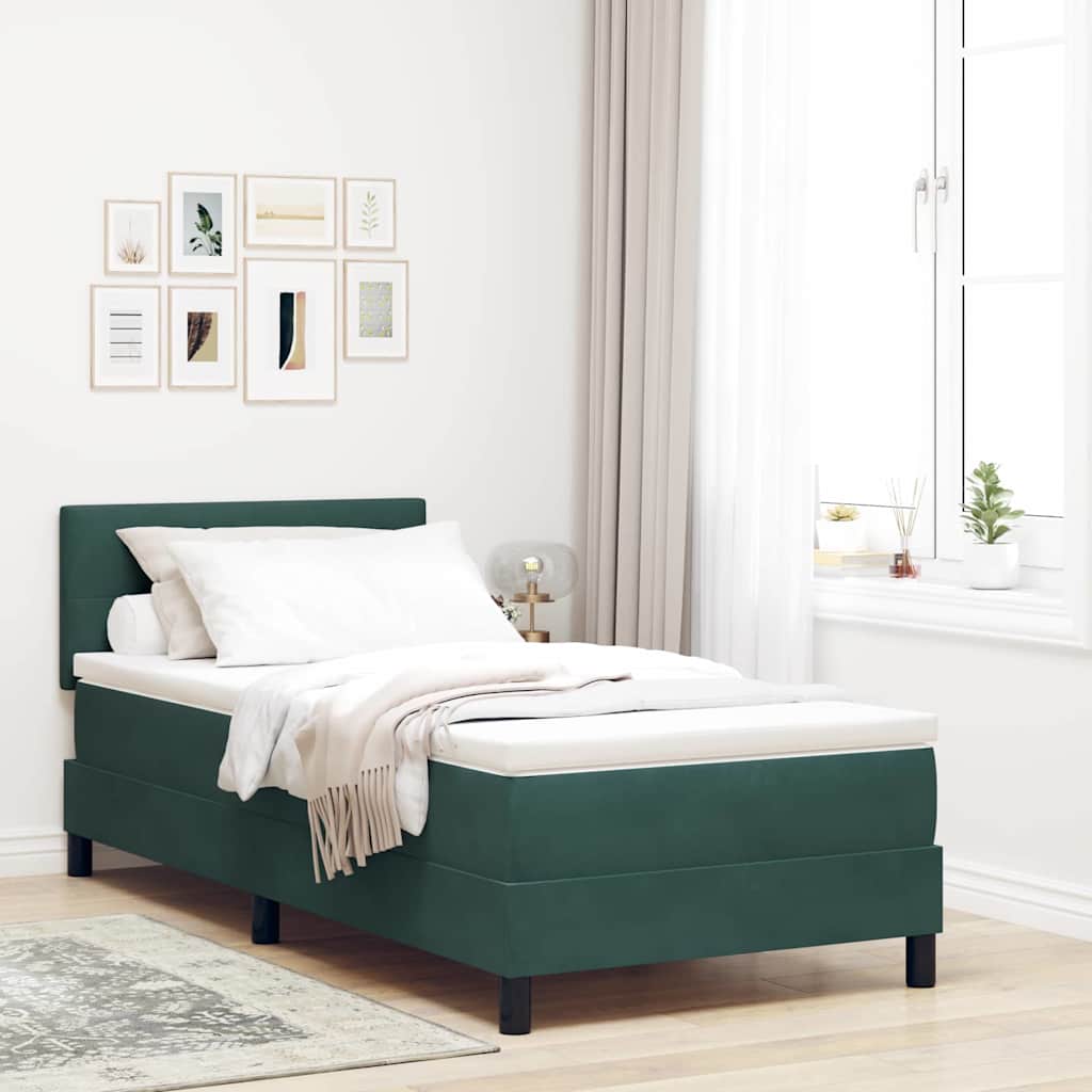 vidaXL Cama tipo Box Spring Verde oscuro 80 x 200 cm Terciopelo