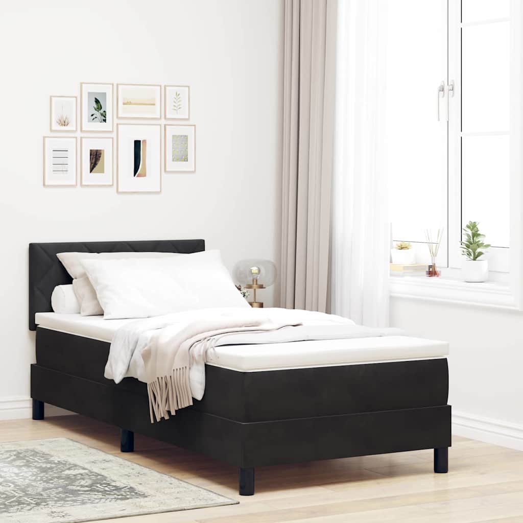 vidaXL Cama tipo Box Spring con cabecera Negro 100 x 200 cm Terciopelo