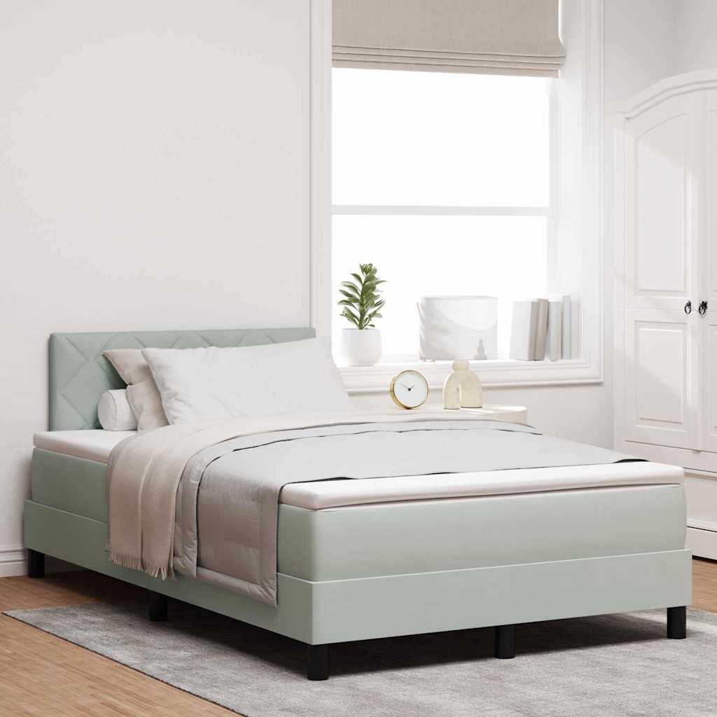vidaXL Cama tipo Box Spring Gris Claro 120 x 200 cm Terciopelo