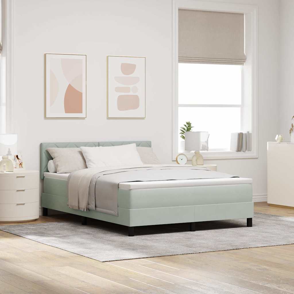 vidaXL Cama tipo Box Spring Gris Claro 140 x 190 cm Terciopelo