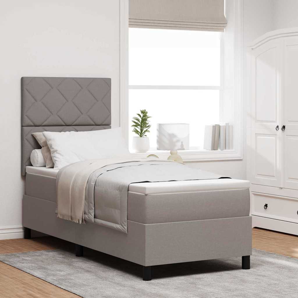 vidaXL Cama tipo Box Spring con cabecera Taupé 80 x 200 cm tela