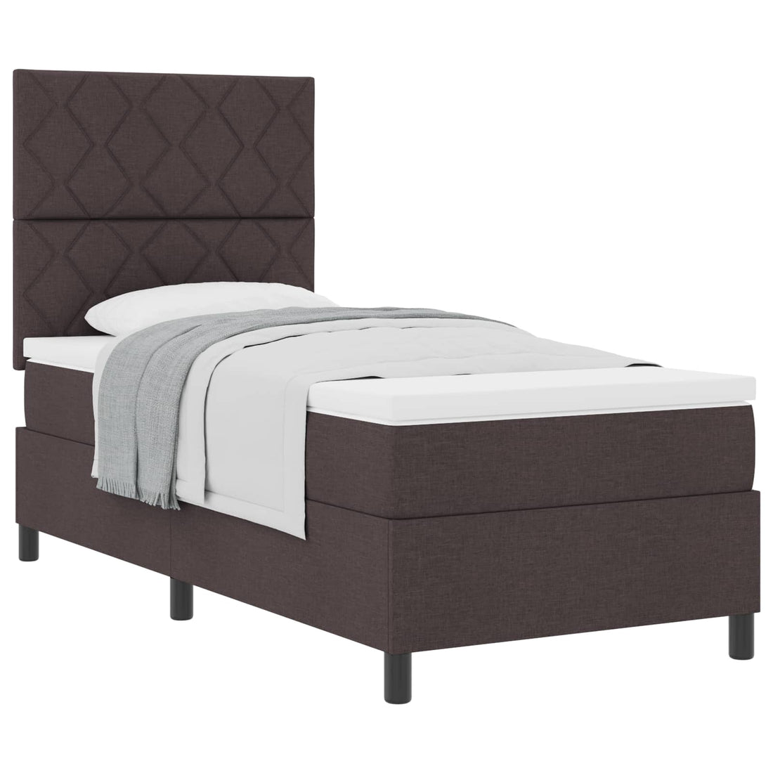 vidaXL Cama tipo Box Spring Marrón Oscuro 100 x 200 cm tela