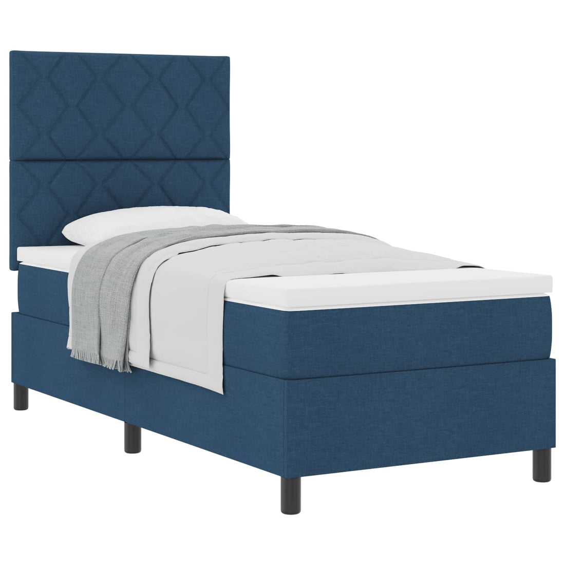 vidaXL Cama tipo Box Spring con cabecera Azul 100 x 200 cm tela