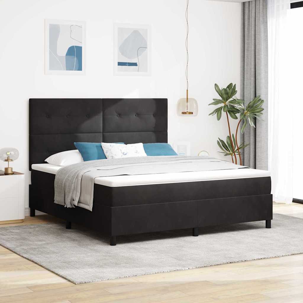 vidaXL Cama tipo Box Spring con cabecera Negro 180 x 200 cm Terciopelo