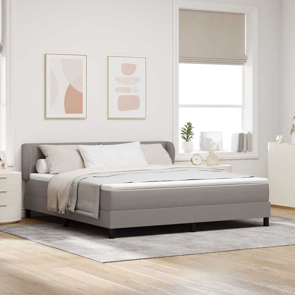 vidaXL Cama tipo Box Spring con cabecera Taupé 180 x 200 cm tela