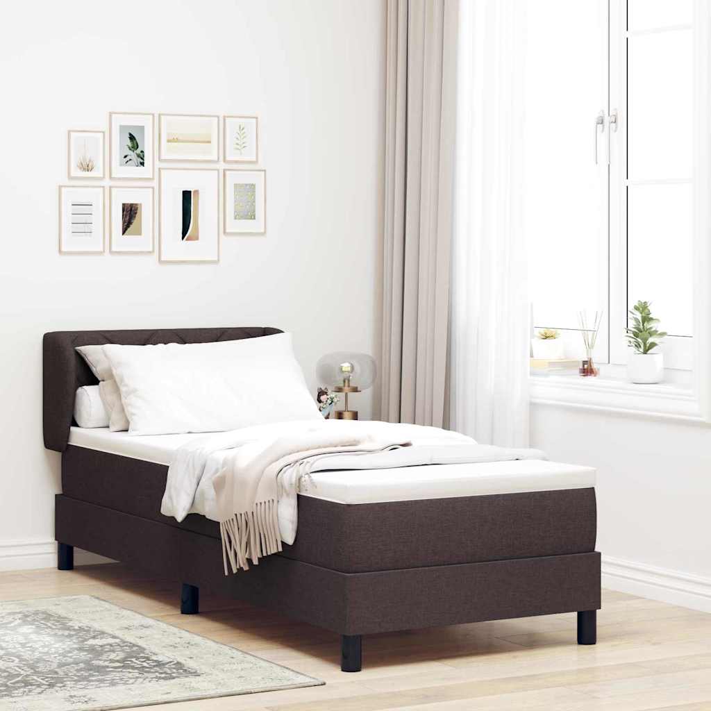 vidaXL Cama tipo Box Spring Marrón Oscuro 80 x 200 cm tela