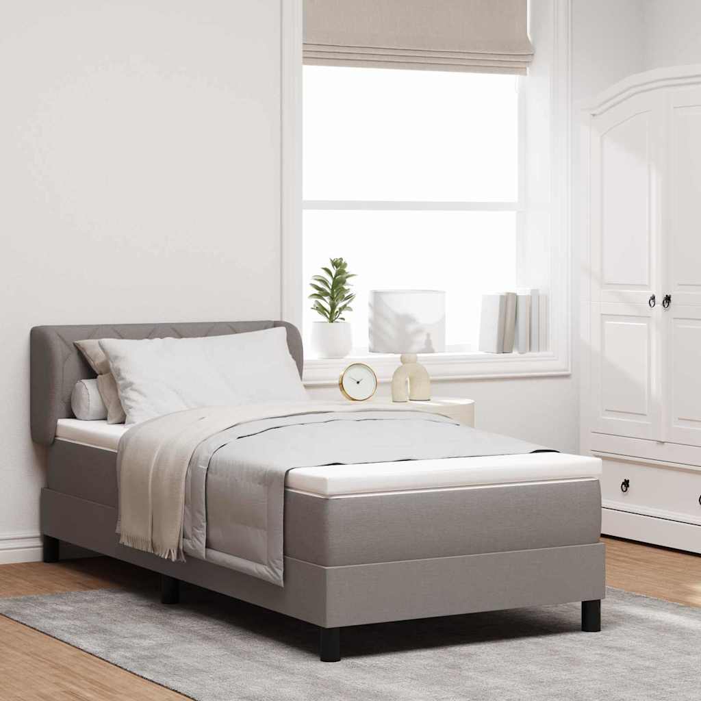 vidaXL Cama tipo Box Spring con cabecera Taupé 90 x 200 cm tela