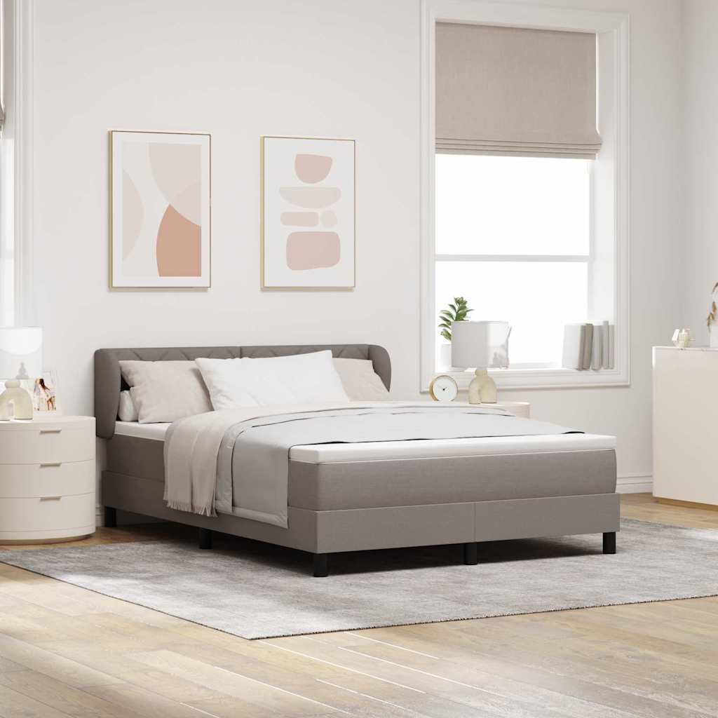 vidaXL Cama tipo Box Spring con cabecera Taupé 160 x 200 cm tela