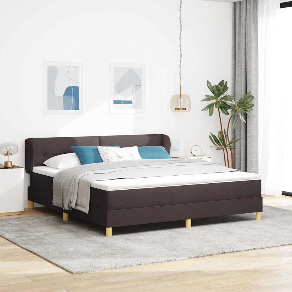 vidaXL Cama tipo Box Spring Marrón Oscuro 180 x 200 cm tela