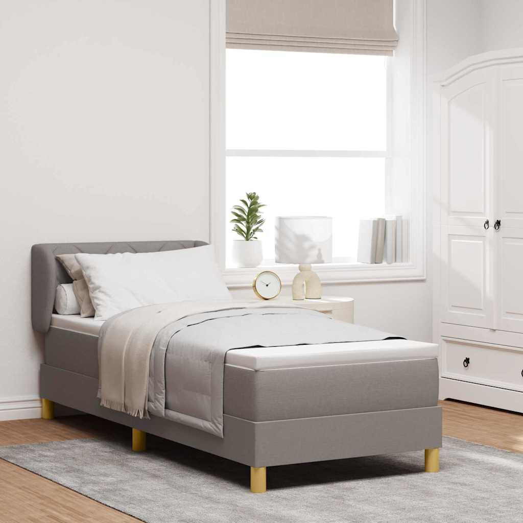 vidaXL Cama tipo Box Spring con cabecera Taupé 80 x 200 cm tela