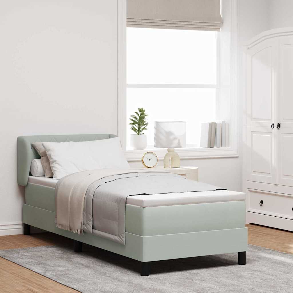 vidaXL Cama tipo Box Spring Gris claro 80 x 200 cm Terciopelo